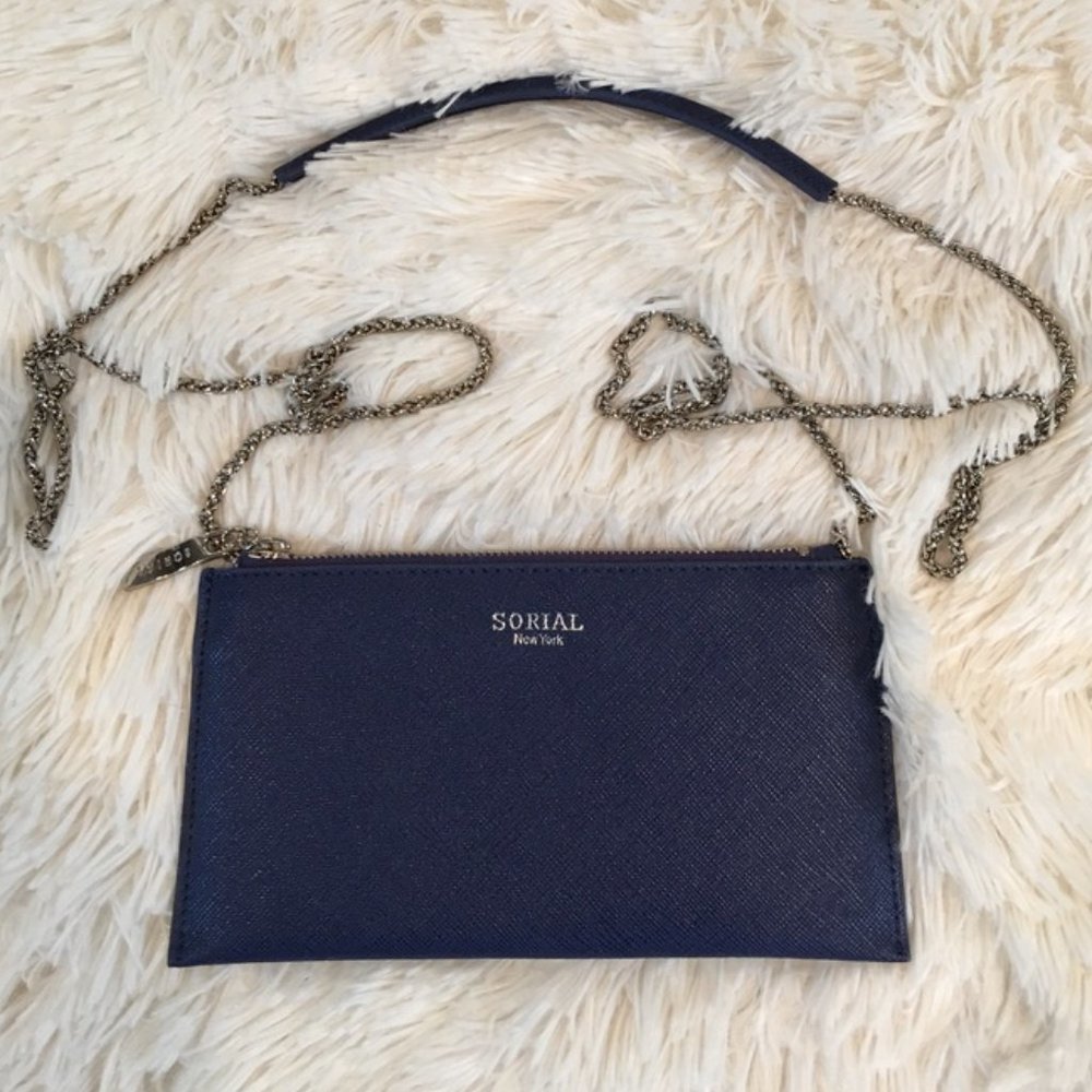 ❤️🎉HP🥳🎊  Sorial Blue Small Crossbody Bag Silver Chain